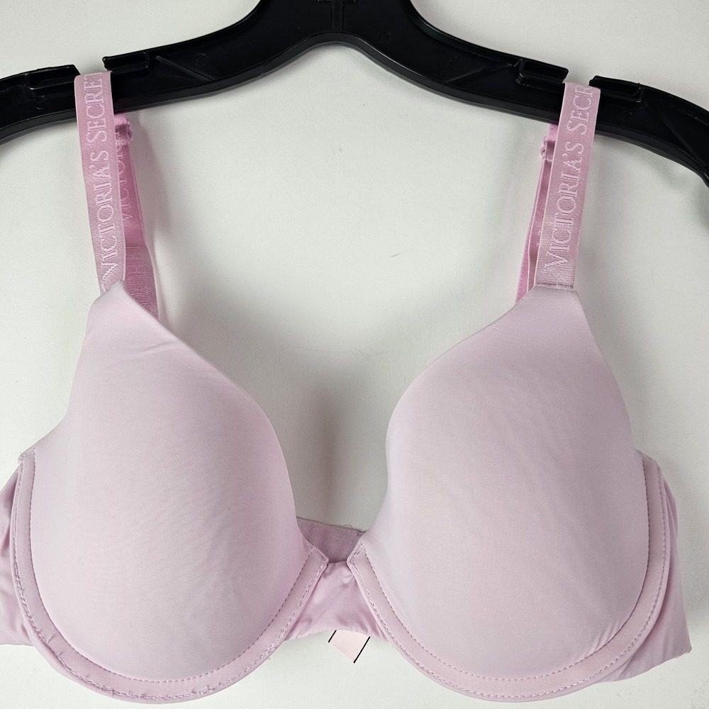 Victoria's Secret PINK Women Bra 34C Push Up Underwire Spellout Logo Straps